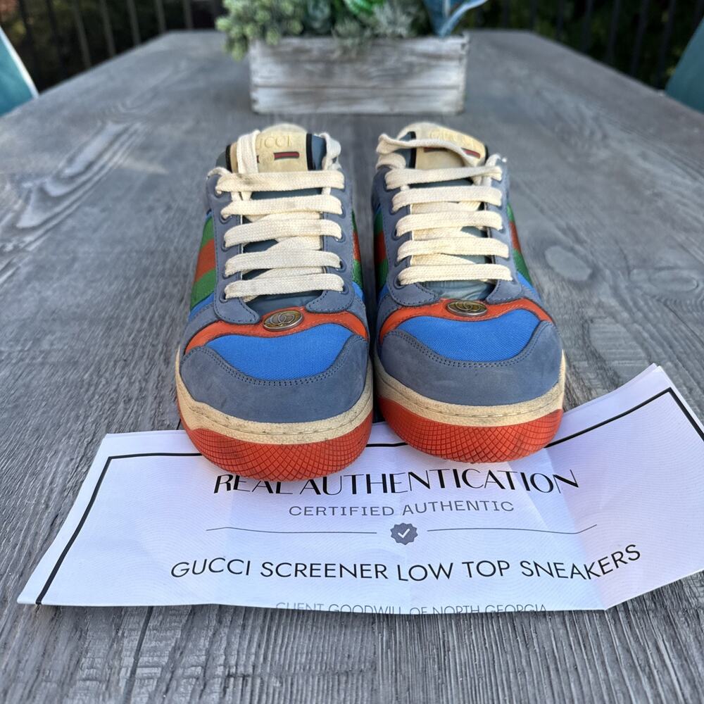 GUCCI Men's Screener Sneakers Trainers Shoes Men 7 Or Women 8.5 COA